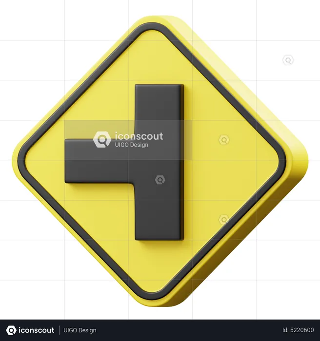 Left Intersection  3D Icon