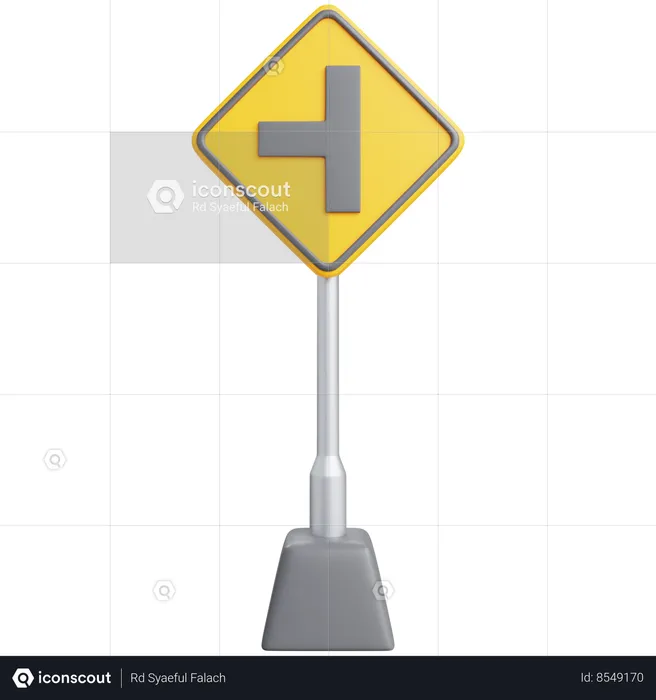 Left Intersection Sign  3D Icon