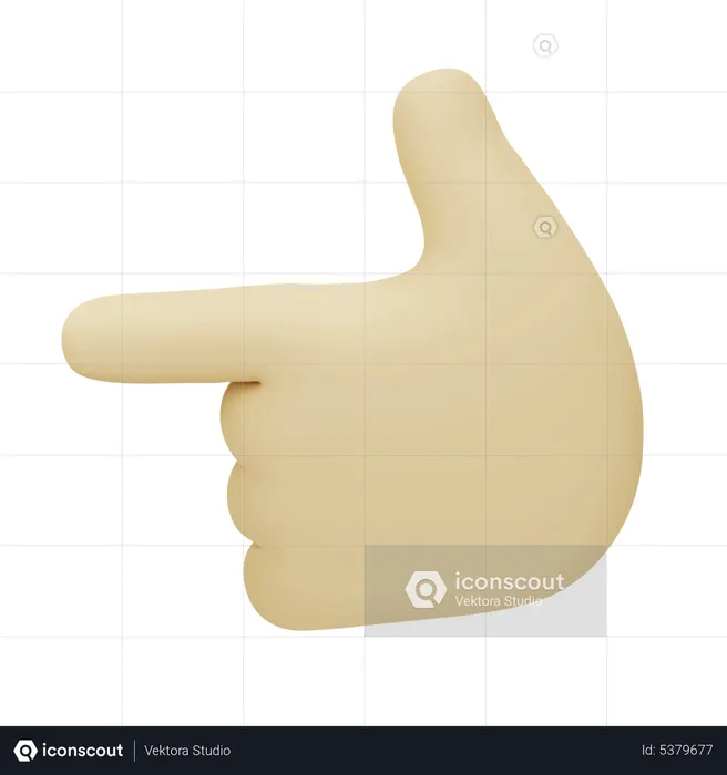 Left Pointing Hand Gesture  3D Icon