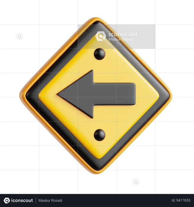 Left Turn  3D Icon