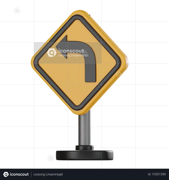 Left Turn  3D Icon