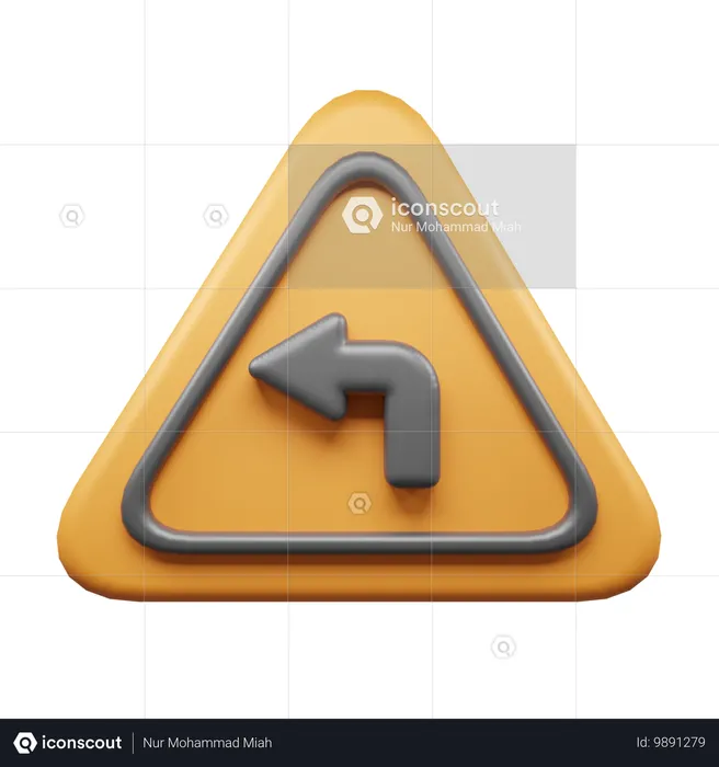 Left Turn  3D Icon