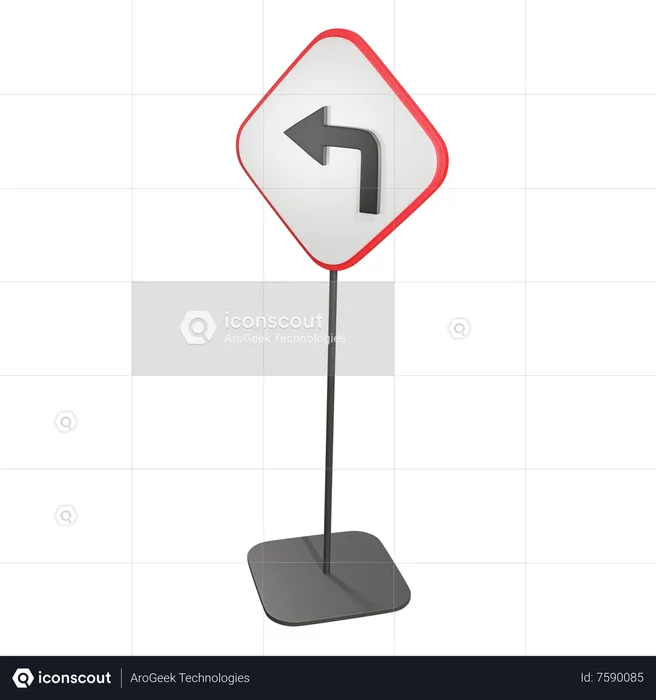 Left Turn  3D Icon