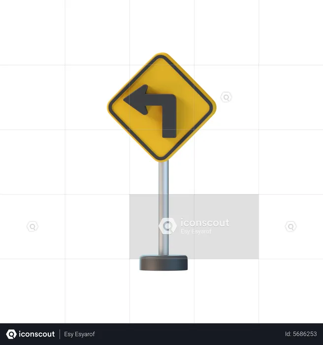 Left Turn  3D Icon