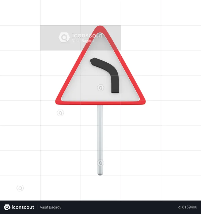 Left Turn Sign  3D Icon