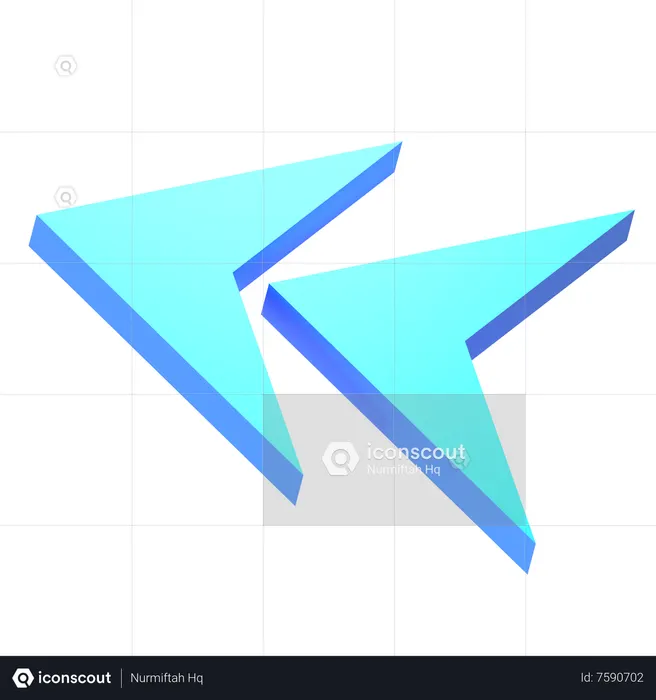Left Up Arrow  3D Icon