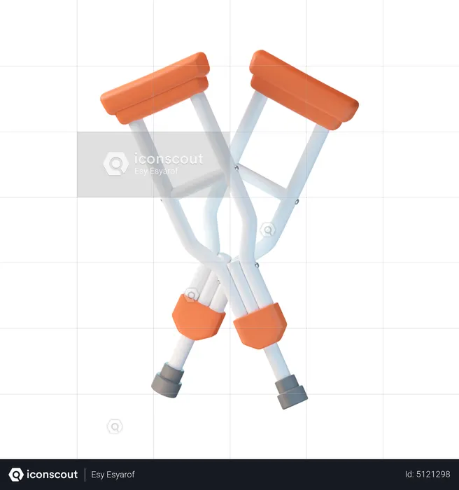 Leg Crutches  3D Icon
