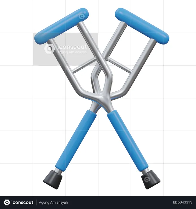 Leg Crutches  3D Icon