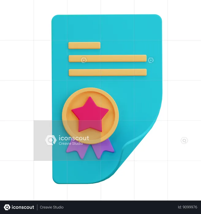 Legal Certificate  3D Icon