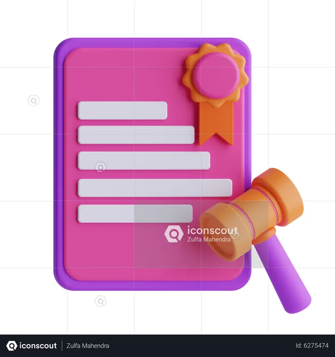 Legal Certificate  3D Icon