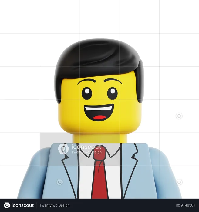 Empresário de lego  3D Icon