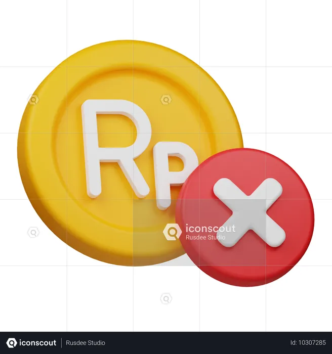 Rupiah-Münze ablehnen  3D Icon