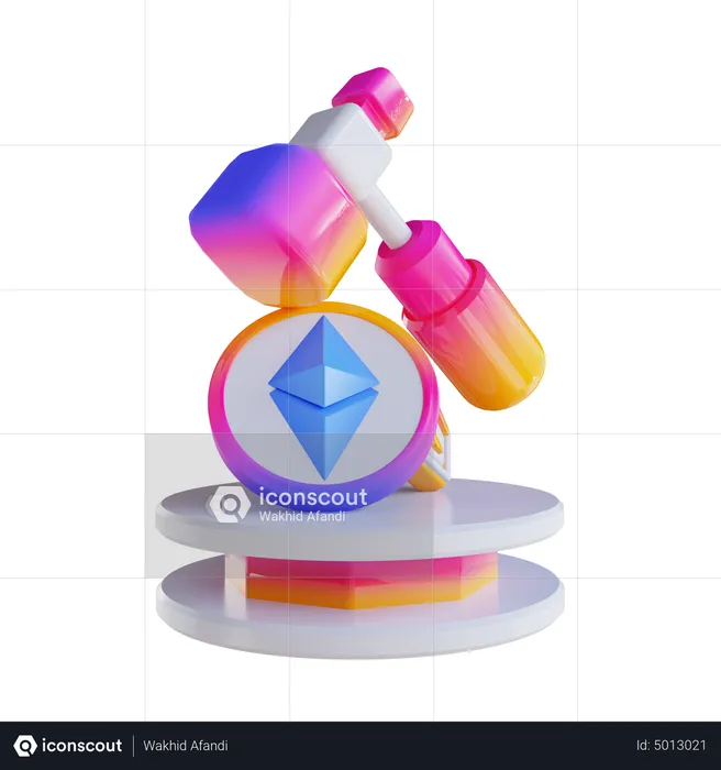 Leilão de ethereum  3D Icon