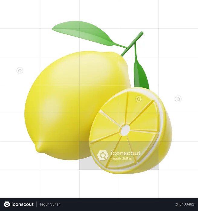 Lemons  3D Illustration