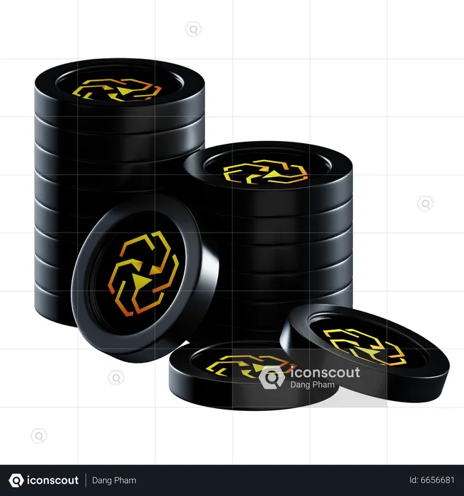 Leo Coin Stacks  3D Icon