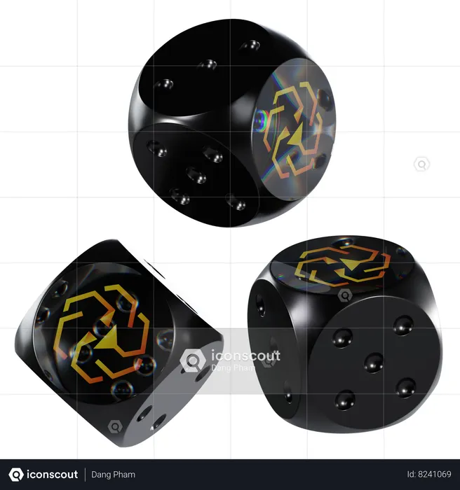 Leo verre dés crypto  3D Icon