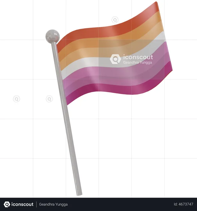 Lesbian Flag Flag 3D Illustration