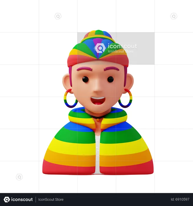 Lesbian Girl  3D Icon