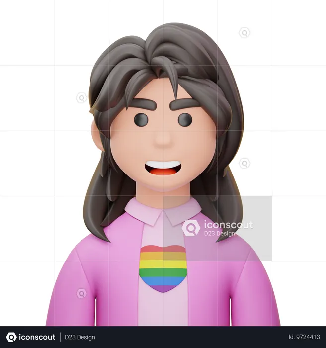 Lesbian Person  3D Icon