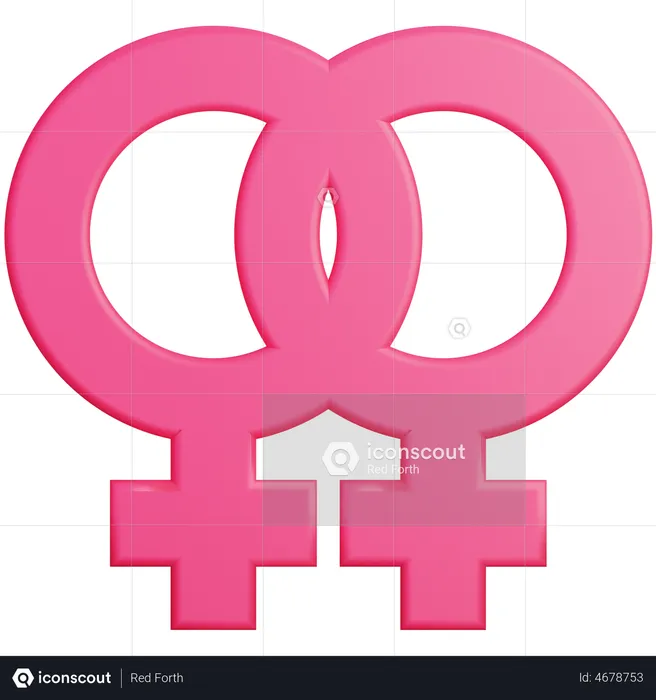 Lesbian Sign  3D Illustration
