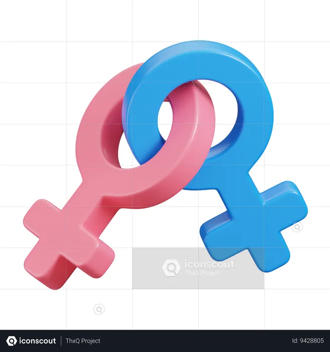 Lesbian Symbol  3D Icon