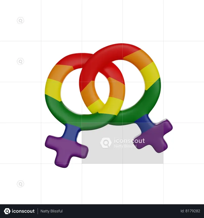 Lesbian Symbol  3D Icon