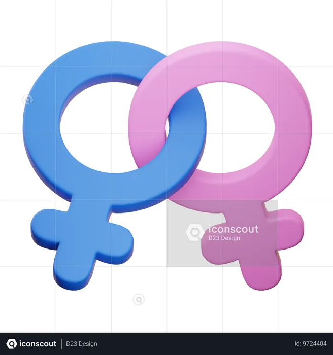 Lesbian Symbol  3D Icon