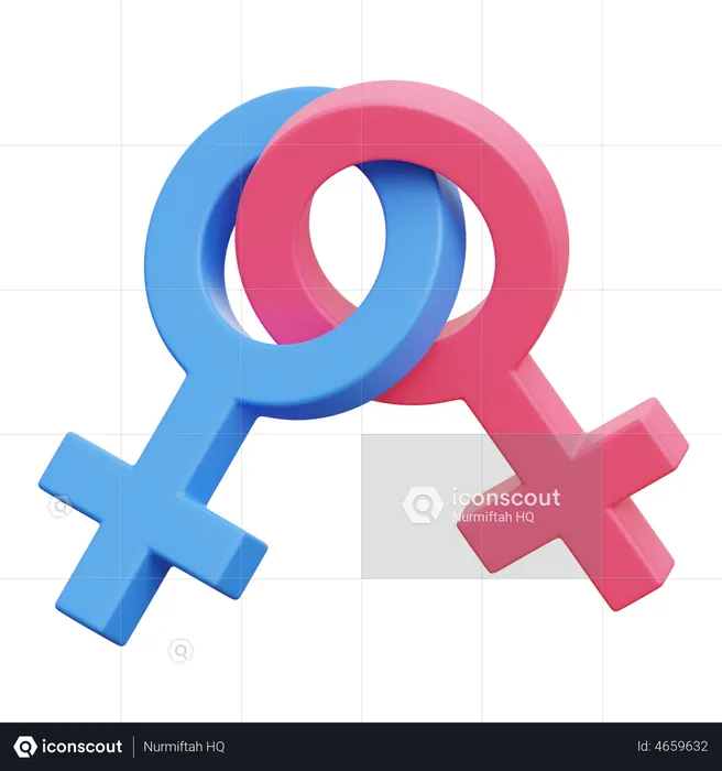 Lesbian Symbol  3D Illustration