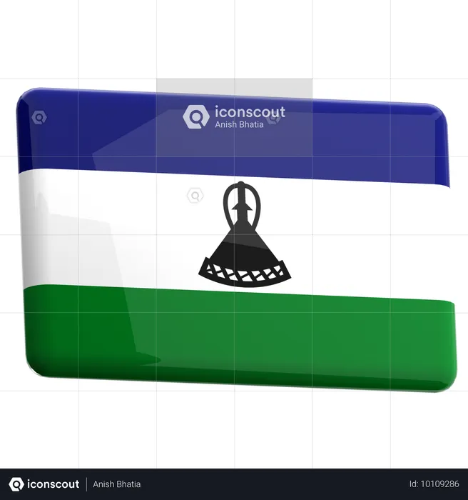 Lesotho Flag 3D Icon