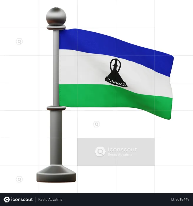 Lesotho Flag Flag 3D Icon