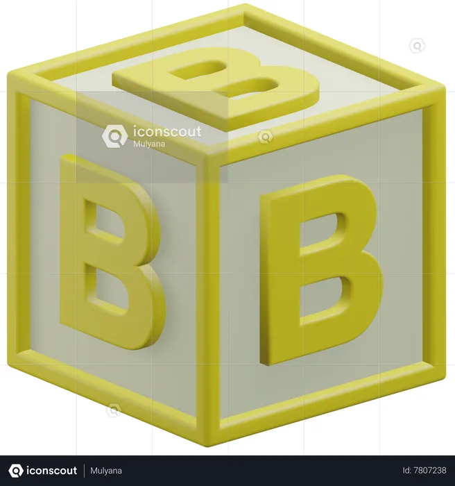 Cubo de la letra b  3D Icon