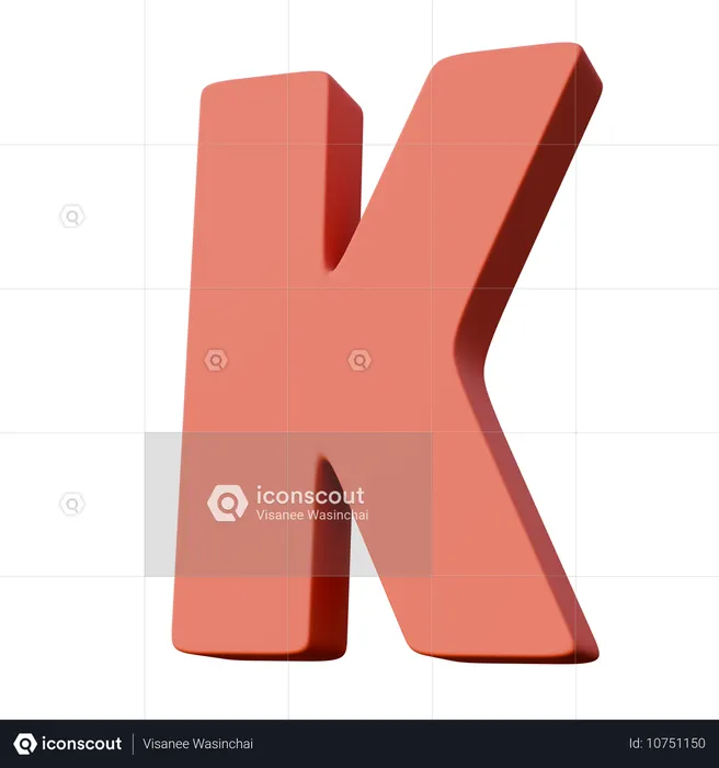 Letra k  3D Icon