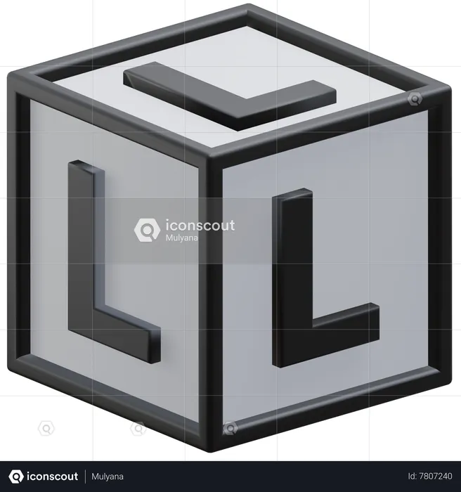 Cubo letra l  3D Icon