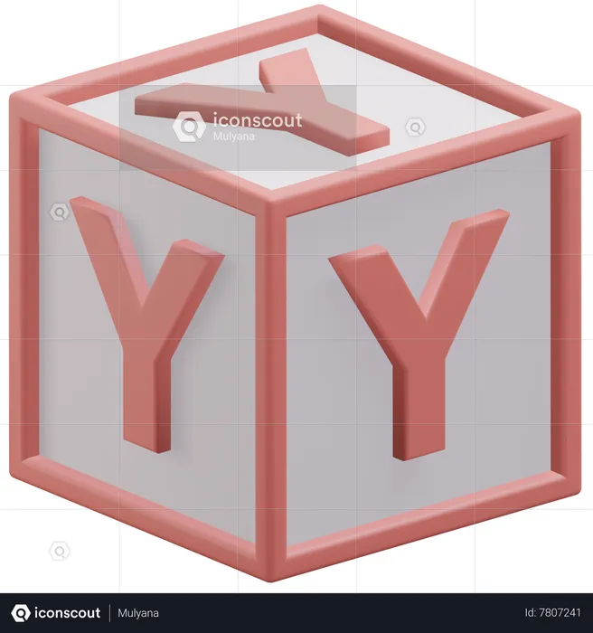 Cubo de la letra y  3D Icon