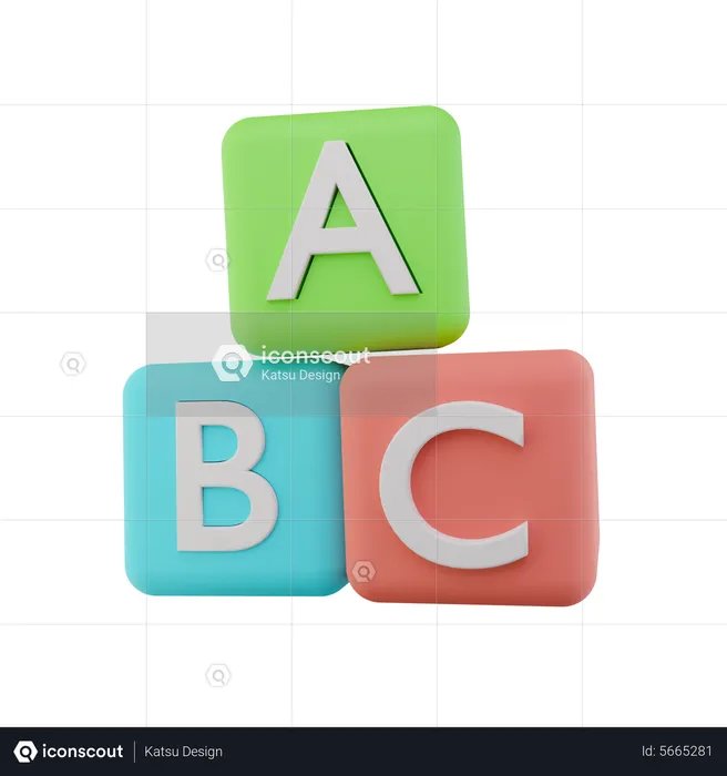 Letter Abc Cube  3D Icon