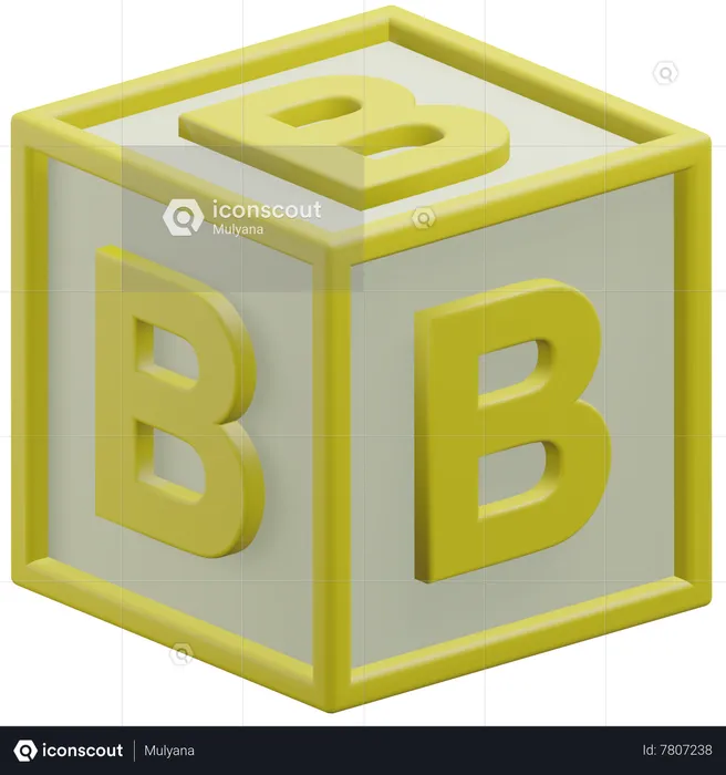 Letter B Cube  3D Icon