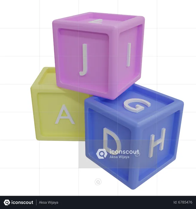 Letter Blocks  3D Icon