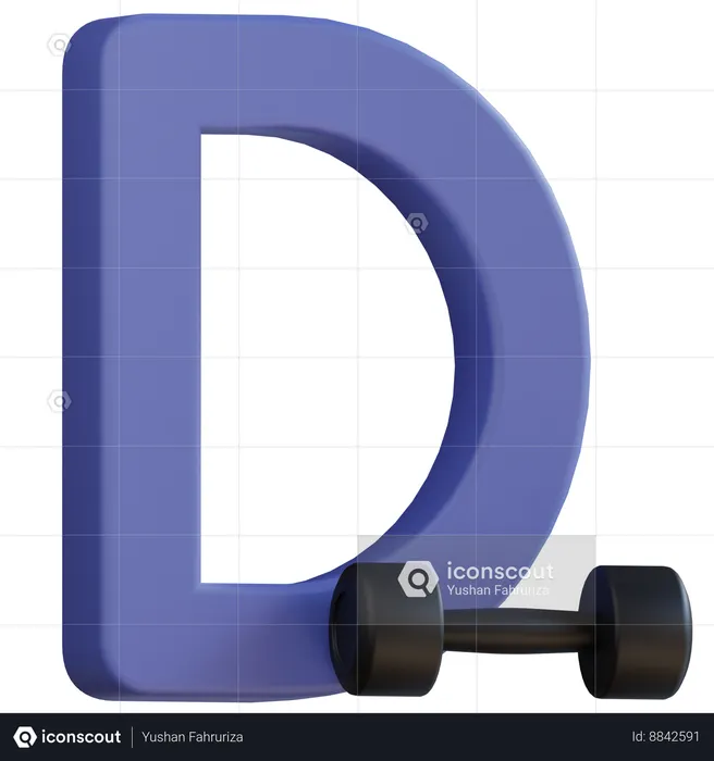 Letter D  3D Icon