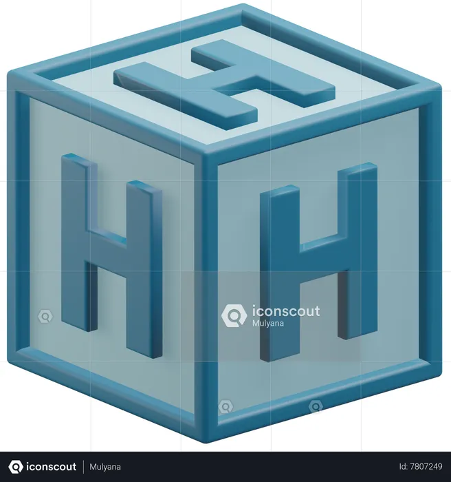 Letter H Cube  3D Icon