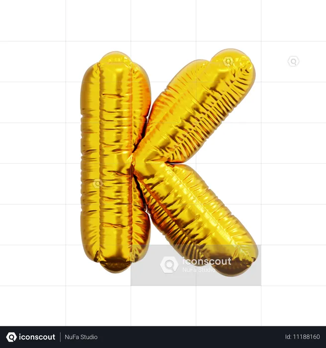 문자 k 풍선  3D Icon