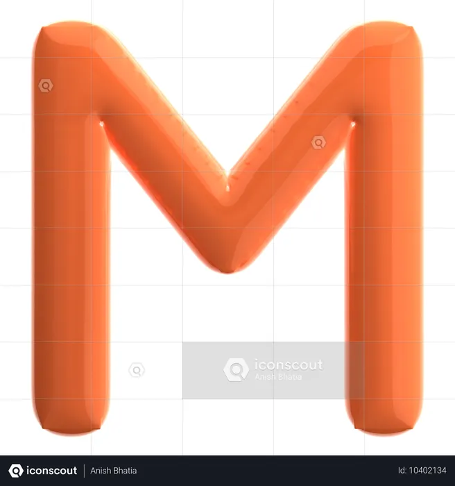 문자 m  3D Icon