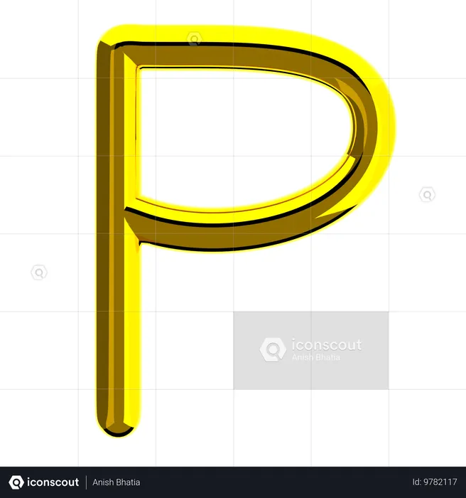 文字 p  3D Icon