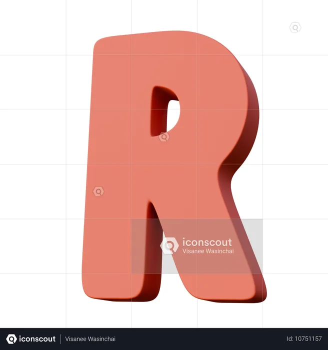 Letter R  3D Icon