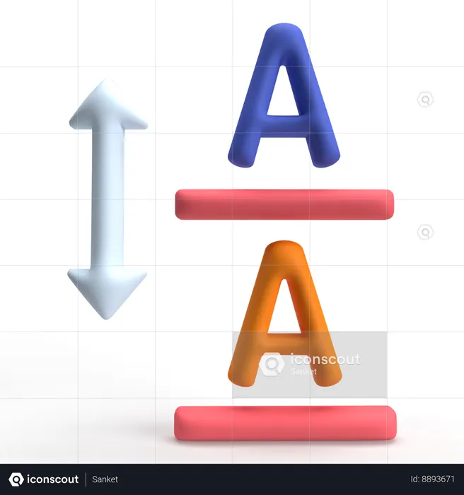 Letter Spacing  3D Icon