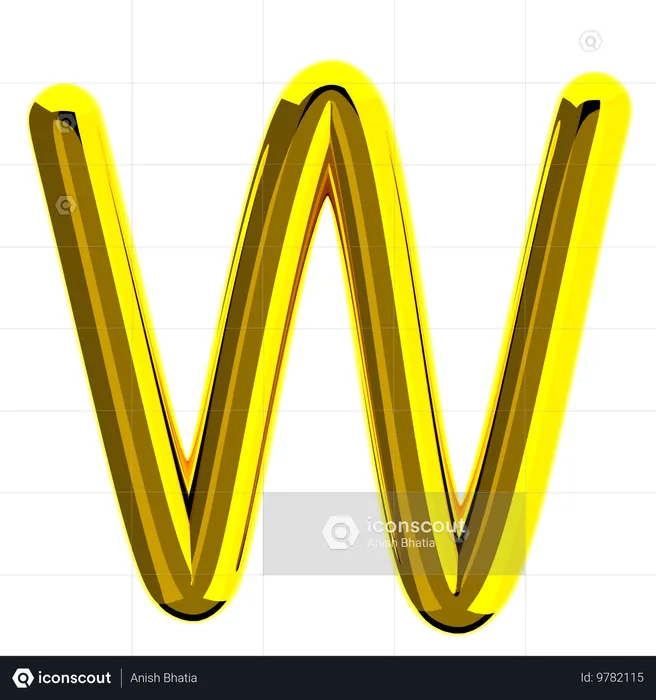 Letter W  3D Icon