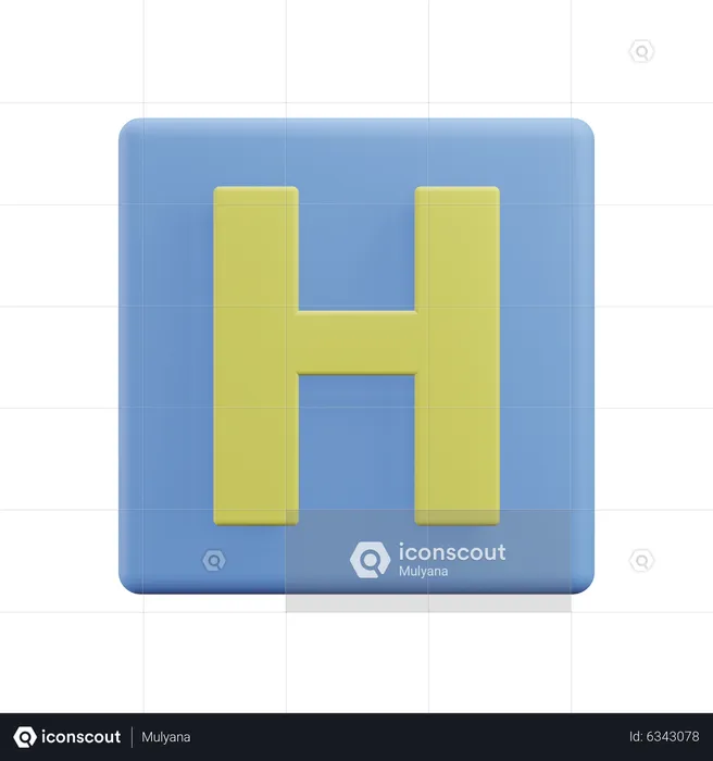 Letters H  3D Icon