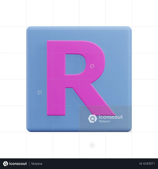 Letters R  3D Icon