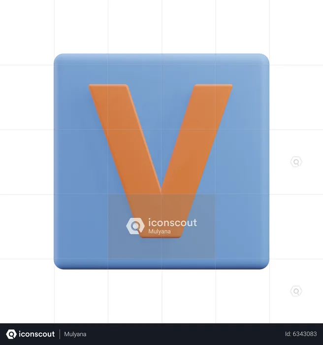 Letters V  3D Icon