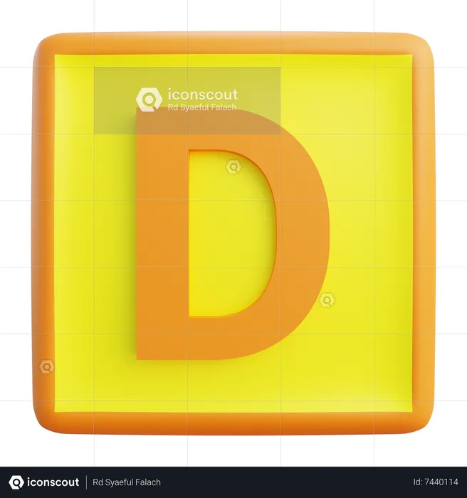 Lettre d  3D Icon