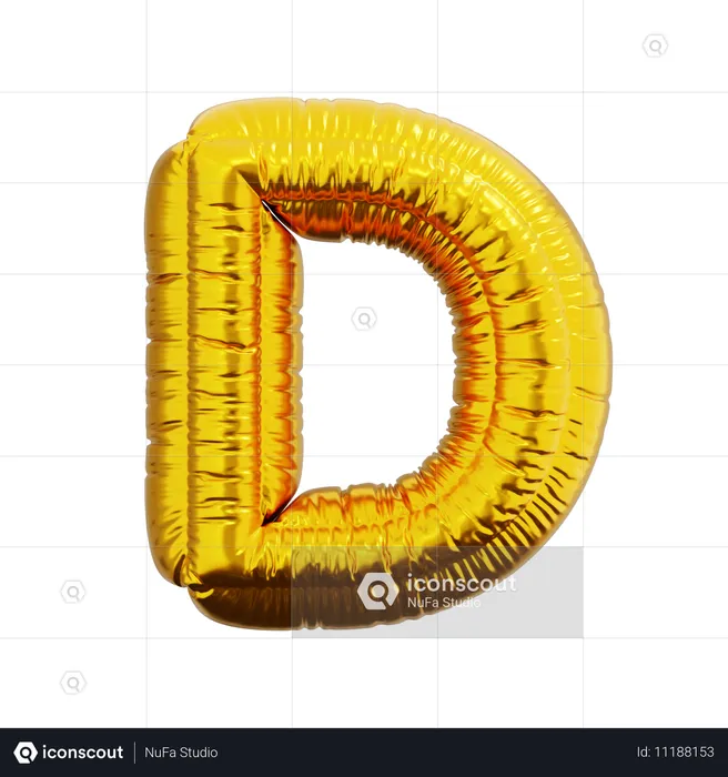 Ballon Lettre D  3D Icon